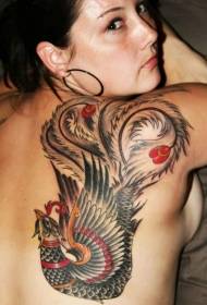 Scapula uzorak tetovaže feniksa u boji