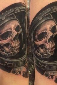 modello di tatuaggio teschio astronauta marrone-stile di moda