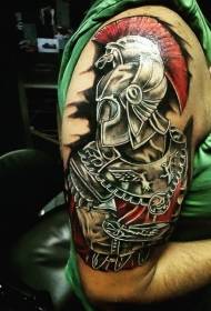 Sa abaga nga kolor arm roman warrior nga litrato sa tattoo