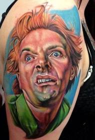 retrato, home tonto, home estúpido, tatuaxe, retrato