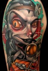 ຮູບແບບ tattoo vampire ສີເກົ່າເກົ່າ school3D