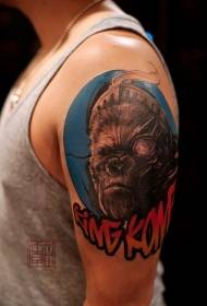 Schouder kleuren aap portret tattoo patroon