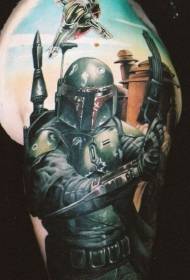 Vatete vanoona realistic ramangwana musoja Boba Fett tattoo maitiro