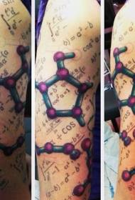 braços maravilhoso cor química e fórmula tatuagem padrão