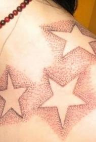 Jednoduchý ramenní bodavý pěticípý vzor tetování hvězd