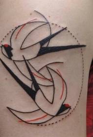 model de tatuaj de umăr de pasăre zburătoare simplă