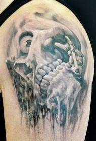 ramena smeđa horor film lubanja tetovaža uzorak