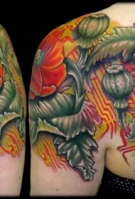 taktak corak tattoo poppy warna beureum