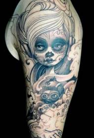 rame lijepa novi stil smrti djevojka tetovaža slika