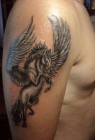 рамена црна сива мува коњ тетоважа узорак