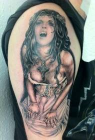 рамо Браун средновековна вампир жена тетоважа шема