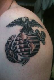 axel svart brun USMS militär logotyp tatuering