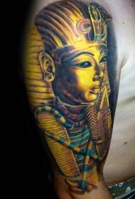 reális stílusú színes egyiptomi szobor tetoválás minta