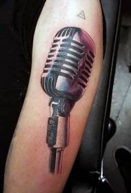Ramena velika prirodna boja stara mikrofona slika za tetovažu