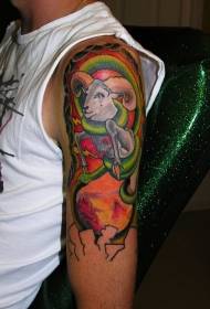 modello di tatuaggio grande ram colore spalla maschile