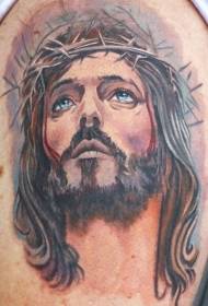 balikat na watercolor Jesus portrait na larawan ng tattoo