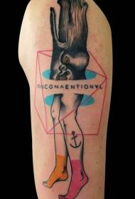 colore del braccio metà verticale Linea mezzo tatuaggio modello uomo