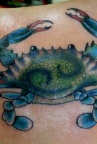 Patró de tatuatge de cranc blau de color d'espatlla