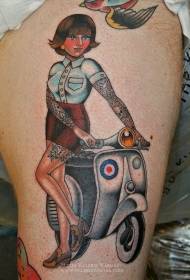 épaule vieille école couleur femme tatouage image