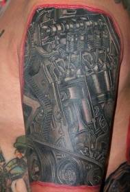 thrilling realism style shoulder engine tattoo pattern