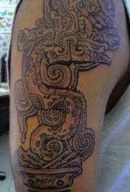 Seemahale sa lejoe la Aztec le nang le tattoo e kholo ea letsoho