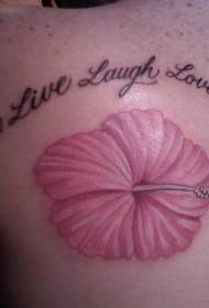Beautiful flowers and letter tattoos on the back