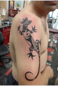 Mfano wa kiume mweusi taji ya tattoo