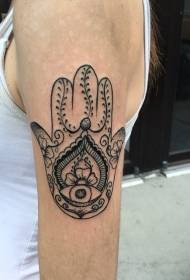 Girl Arm Black Fatima Hand Tattoo Pattern