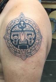 Patrún tattoo cloch bhabhta dubh agus bán ghualainn