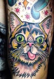 Tatueringsmönster för rolig katt med god armfärg