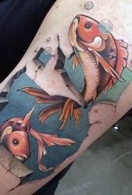 Arm väri sarjakuva kala tatuointi malli