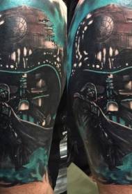 Stor arm illustration stil farve das maske død gud tatovering mønster