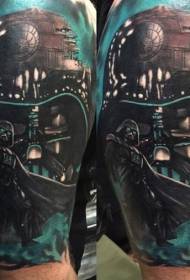 Big Arm Illustratioun Stil Faarf Das Mask Death Gott Tattoo Muster