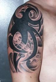 Motivo tatuaggio bandiera tribale nera a braccio largo
