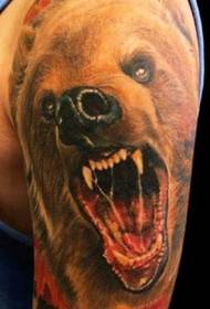 Arm realistic furious bear avatar tattoo pattern