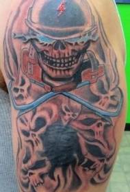 Veľké rameno krásne farebné horor démon tetovanie vzor