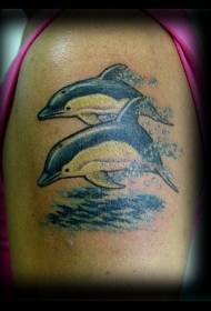 Рука кольорові красиві татуювання Дельфін візерунок