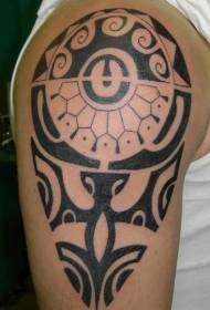 Grote zwarte tribal totem tattoo patroon