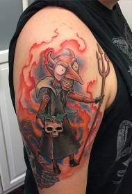 U mudellu di tatuaggi divertenti di cartoon è di tatuu di craniu