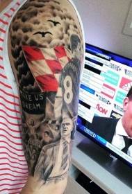 Μεγάλο πορτρέτο θέμα ποδοσφαίρου χρώμα χέρι με μοτίβο τατουάζ τέρας