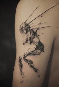 Μεγάλο σχέδιο σκίτσο βραχίονα μαύρο μυστηριώδη μοτίβο τατουάζ γυναίκα