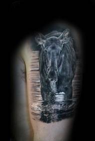 Big mkono kweli kweli farasi mwitu kunywa mfano tattoo
