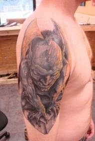 Grande bracciale spaventosa gargoyle dipinta di mudellu di tatuaggi