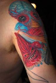 Grouss Aarm blo a rout Monster Tattoo Muster