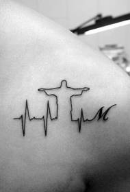 Manua o le electrocardiogram black with tattoo tagata