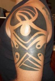 Padrão de tatuagem de braço grande preto símbolo tribal
