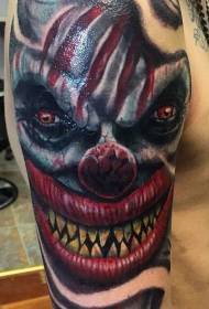 Braccio color horror in stile horror diavolo faccia modello tatuaggio