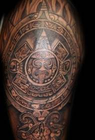 ແຂນຮູບຊົງ tattoo ງາມ Aztec sun god