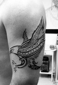 Braccio nero tribale linea aquila tattoo pattern