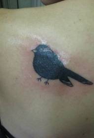 Black bird back tattoo pattern